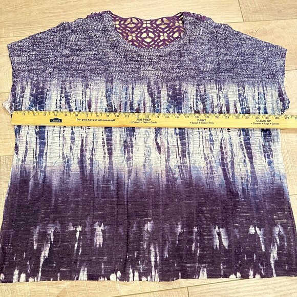 CHRISTOPHER BANKS WOMENS OMBRE' SHORT SLEEVE SHIRT SMALL - Picture 3 of 8